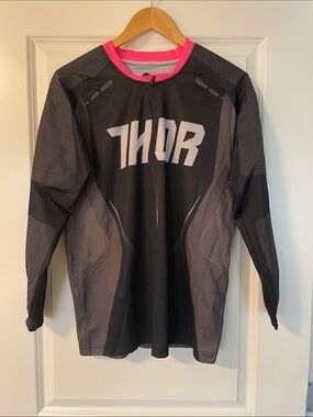 thor Black and Hot Pink Motocross Jersey